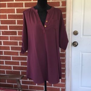 Maroon Shirt Dress